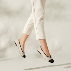 Square-Toe V-Cut Flats (Margot 2.0)