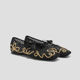 Margot Square-Toe Mesh Flats (Makayla)