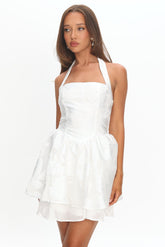 Lusting Halter A-Line Mini Dress White