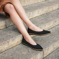 Pointed-Toe All-Day Standing Flats (Veronica)