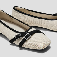 Square-Toe Margot Crisscross Flats (Marah)